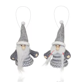   DEKOR AKASZTÓS FILC TÉLAPÓ VAGY TÉLANYÓ, KÖTÖTT SZÜRKE-FEHÉR CSÍKOS RUHÁBAN