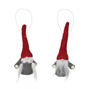   DEKOR AKASZTÓS FILC TÉLANYÓ VAGY TÉLAPÓ, KÖTÖTT BORDÓ SAPKÁBAN ÉS SZÜRKE RUHÁBAN