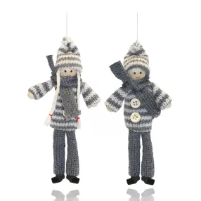   DEKOR AKASZTÓS FIÚ VAGY LÁNY, KÖTÖTT SZÜRKE-FEHÉR CSÍKOS RUHÁBAN