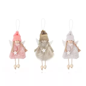   DEKOR AKASZTÓS ANGYALLÁNY CSILAGGAL, SZŐRMÉS RUHÁBAN, RÓZSASZÍN VAGY DRAPP VAGY FEHÉR