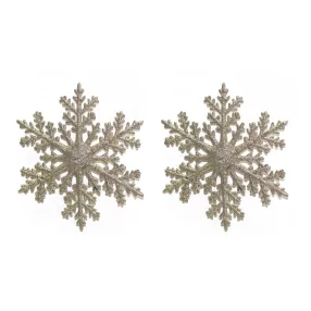   AKASZTÓS KARÁCSONYI DÍSZ HÓPEHELY SZETT, 2 DARABOS, ARANY GLITTER