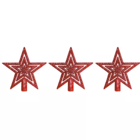 AKASZTÓS KARÁCSONYI DÍSZ CSILLAGCSÚCS, PIROS