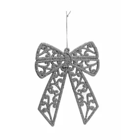 AKASZTÓS KARÁCSONYI DÍSZ MASNI, CIRKÓNIA MINTÁS, EZÜST