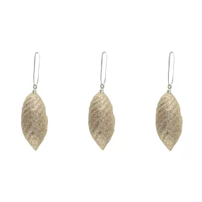   AKASZTÓS KARÁCSONYI DÍSZ CSEPP SZETT, 3 DARABOS, BORDÁS MINTÁS, ARANY