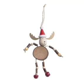 DEKOR FA AKASZTÓS RÉNSZARVAS, TÉLAPÓ SAPKÁVAL