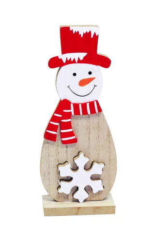 DEKOR FA HÓEMBER, ÁLLÓ, ÁTTETSZŐ HÓPEHELY MINTÁVAL