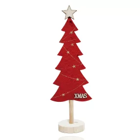 DEKOR FA FENYŐFA, CHRISTMAS FELIRATTAL, PIROS