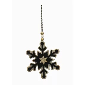 DEKOR FA LÓGÓDÍSZ HÓPEHELY, FEKETE-ARANY