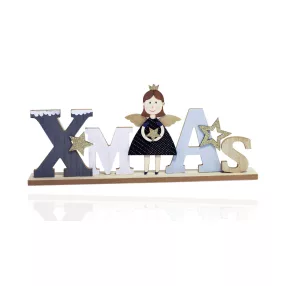 DEKOR FA CHRISTMAS FELIRAT ANGYALLAL, ÁLLÓ