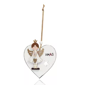 DEKOR FA LÓGÓDÍSZ SZÍV ANGYALLAL, ARANY