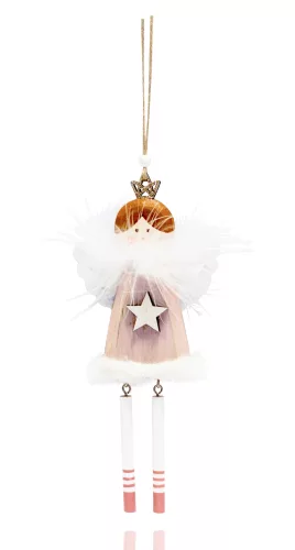 DEKOR FA LÓGÓDÍSZ LÁNY CSILLAGGAL, RÓZSASZÍN