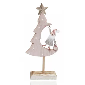 DEKOR FA FENYŐFA TÉLAPÓVAL, ÁLLÓ, RÓZSASZÍN