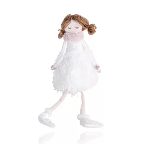 DEKOR TEXTIL LÁNY, LÓGÓLÁBÚ, FEHÉR