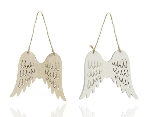 DEKOR FA LÓGÓDÍSZ ANGYALSZÁRNY, NATÚR FEHÉR