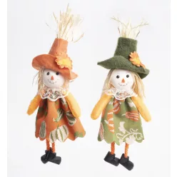   TEXTIL AKASZTÓS MADÁRIJESZTŐ, TÖKÖS MINTÁJÚ RUHA, NARANCS/ZÖLD