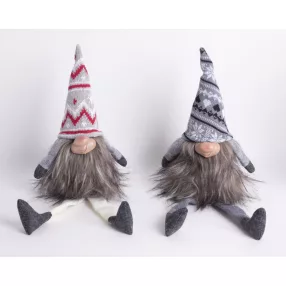   DEKOR ORRSZAKÁLL KÖTÖTT SAPKÁS, LÓGÓLÁBÚ, PIROS-SZÜRKE