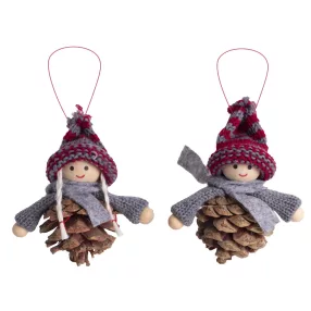 DEKOR AKASZTÓS FIÚ VAGY LÁNY, TOBOZTESTŰ, BORDÓ-SZÜRKE