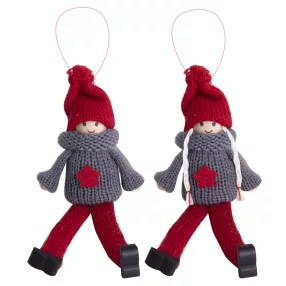   DEKOR AKASZTÓS FILC FIÚ VAGY LÁNY, LÓGÓLÁBÚ, SZÜRKE-PIROS