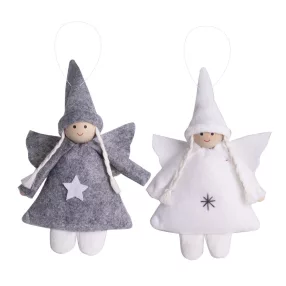 DEKOR AKASZTÓS FILC ANGYALLÁNY, SZÜRKE VAGY FEHÉR