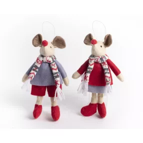 DEKOR TEXTIL AKASZTÓS EGÉR, FIÚ/LÁNY, PIROS/SZÜRKE