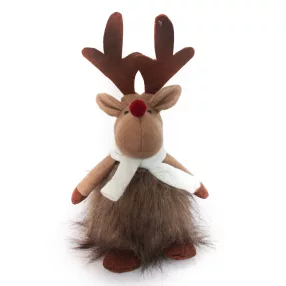 TEXTIL RÉNSZARVAS, ÜLŐ, SZŐRMÉS, FEHÉR SÁLLAL