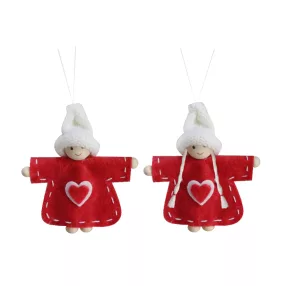   FILC AKASZTÓS GYEREK PIROS RUHÁBAN, SZÍVVEL, FEHÉR SAPKÁBAN