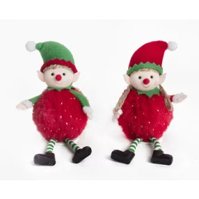   TEXTIL KOBOLD, FIÚ ÉS LÁNY, LÓGÓ LÁBBAL, PIROS ÉS ZÖLD