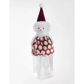 TEXTIL HÓEMBER ÜLŐ, LÓGÓ LÁBBAL, FEHÉR ÉS BORDÓ