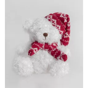 TEXTIL MACI, ÜLŐ, FEHÉR, PIROS SAPKÁBAN ÉS SÁLBAN