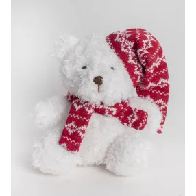 TEXTIL MACI, ÜLŐ, FEHÉR, PIROS SAPKÁBAN ÉS SÁLBAN