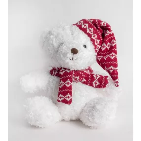 TEXTIL MACI, ÜLŐ, FEHÉR, PIROS SAPKÁBAN ÉS SÁLBAN