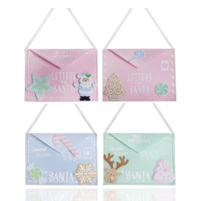   FILC AKASZTÓS BORÍTÉK, LETTERS TO SANTA FELIRAT, TÜRKIZ ÉS RÓZSASZÍN