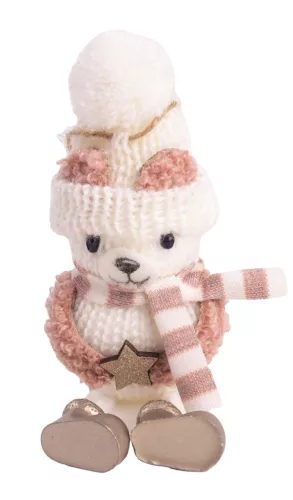 TEXTIL AKASZTÓS MEDVE, FEHÉR ÉS RÓZSASZÍN