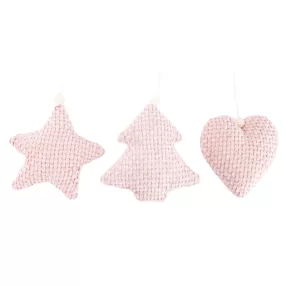 TEXTIL AKASZTÓS SZÍV/CSILLAG/FENYŐFA, RÓZSASZÍN