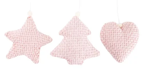 TEXTIL AKASZTÓS SZÍV/CSILLAG/FENYŐFA, RÓZSASZÍN