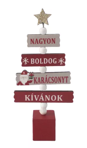 FA FENYŐ NAGYON BOLDOG KARÁCSONYT KÍVÁNUNK FELIRAT, NATÚR