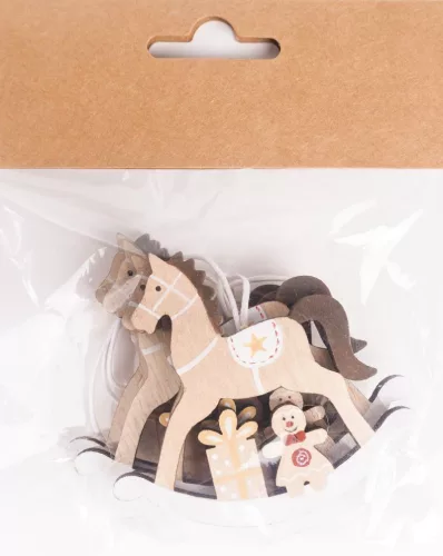 FA AKASZTÓS HINTALÓ SZETTBEN, 4 DARABOS, NATÚR