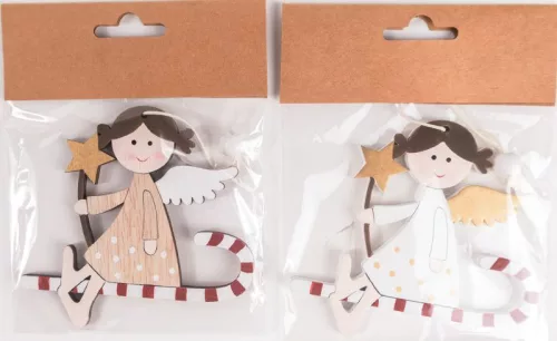 FA AKASZTÓS ANGYAL CSÍKOS BOTON, NATÚR VAGY FEHÉR