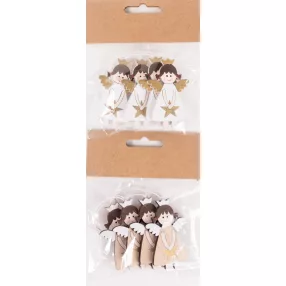 FA AKASZTÓS ANGYAL CSILLAGGAL, PÁLCÁN, NATÚR VAGY FEHÉR