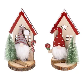   FA HÁZ FENYŐVEL ÉS ORRSZAKÁLLAL, NATÚR ÉS PIROS, 2 FÉLE