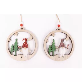 FA AKASZTÓS GÖMBDÍSZ, ORRSZAKÁLL FENYŐVEL, 2 FÉLE