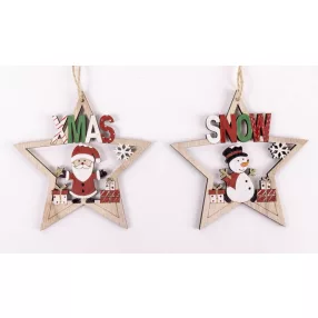   FA AKASZTÓS CSILLAG, MIKULÁS  XMAS FELIRATTAL, VAGY HÓEMBER  SNOW FELIRATTAL