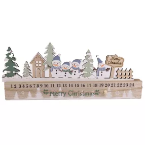   FA ADVENTI KALENDÁRIUM HÓEMBEREKKEL, MERRY CHRISTMAS FELIRATTAL