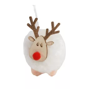 TEXTIL AKASZTÓS RÉNSZARVAS PIROS ORRAL, FEHÉR