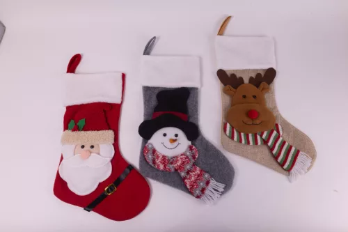 TEXTIL AKASZTÓS ZOKNI, KARÁCSONYI FOGURÁS, TÉLAPÓ, HÓEMBER, RÉNSZARVAS