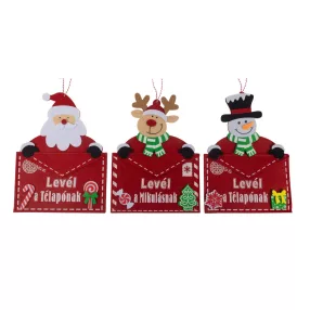   FILC AKASZTÓS BORÍTÉK, KARÁCSONYI FIGURÁVAL, LEVÉL A MIKULÁSNAK/TÉLAPÓNAK FELIRAT