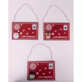   FILC AKASZTÓS BORÍTÉK, KARÁCSONYI FIGURÁVAL, LEVÉL A MIKULÁSNAK/TÉLAPÓNAK FELIRAT