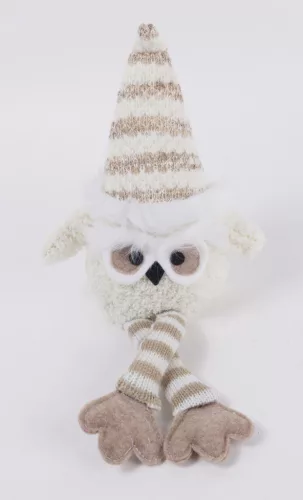 TEXTIL BAGOLY LÓGÓ LÁBBAL, FEHÉR ÉS BARNA CSÍKOS