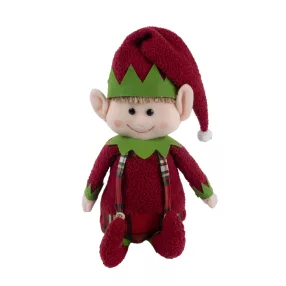 TEXTIL KARÁCSONYI MANÓ, ÁLLÓ, PIROS ÉS ZÖLD