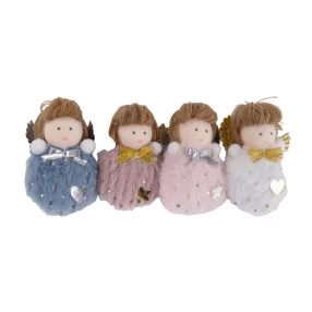 TEXTIL AKASZTÓS ANGYAL, FUFRUS, ARANY VAGY EZÜST MASNIVAL